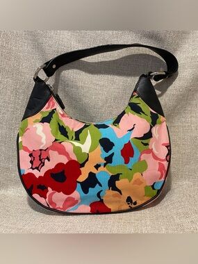 Talbots Floral Canvas Hobo Shoulder Bag